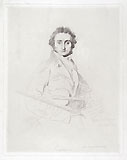 LUIGI CALAMATTA, Portrait of Niccolo Paganini, engraving
